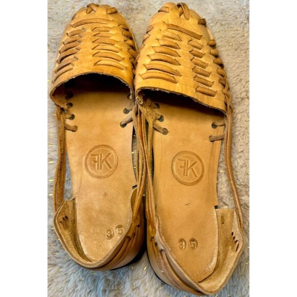 FK Leather Boys Sandals Size 3 Brown - Picture 8 of 9